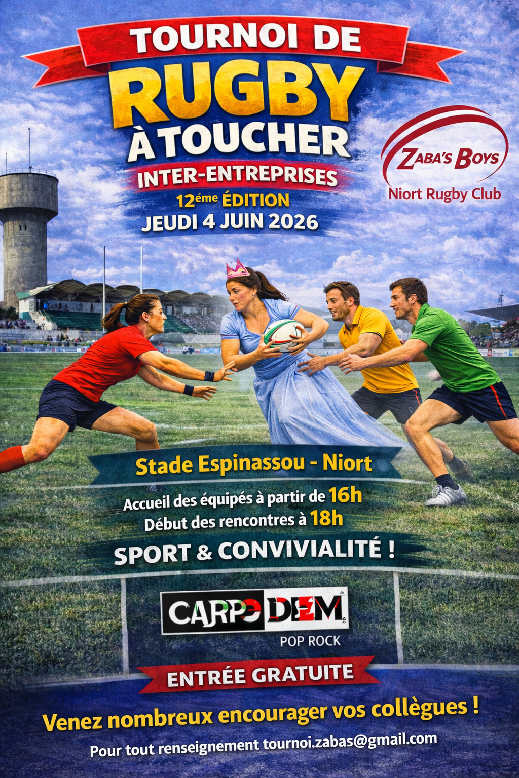 Début des inscriptions au 12 ème tournoi inter entreprise à toucher